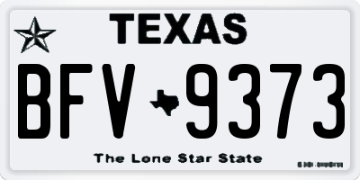 TX license plate BFV9373
