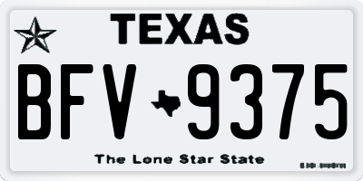 TX license plate BFV9375
