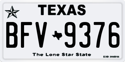 TX license plate BFV9376