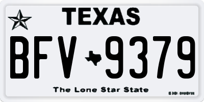 TX license plate BFV9379