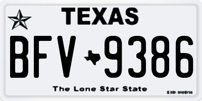 TX license plate BFV9386