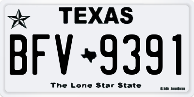 TX license plate BFV9391