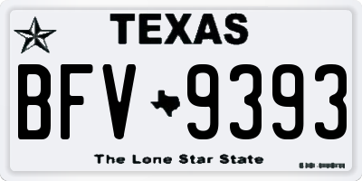 TX license plate BFV9393