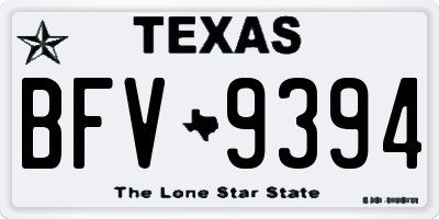 TX license plate BFV9394