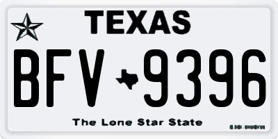 TX license plate BFV9396