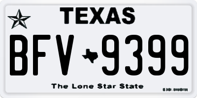 TX license plate BFV9399