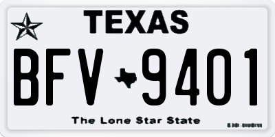 TX license plate BFV9401