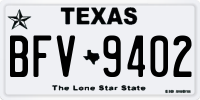 TX license plate BFV9402