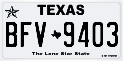 TX license plate BFV9403