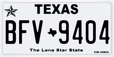 TX license plate BFV9404
