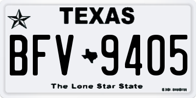 TX license plate BFV9405