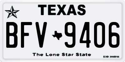TX license plate BFV9406