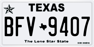 TX license plate BFV9407