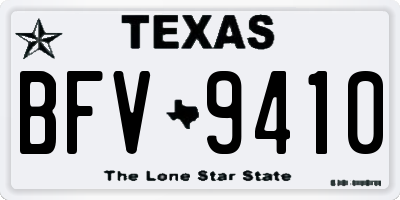 TX license plate BFV9410