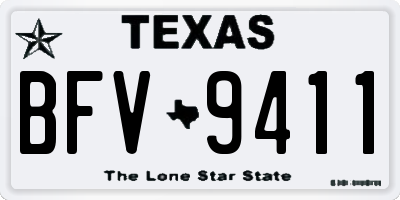 TX license plate BFV9411