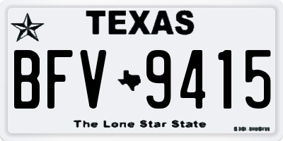 TX license plate BFV9415
