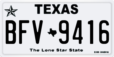 TX license plate BFV9416