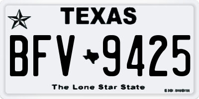 TX license plate BFV9425