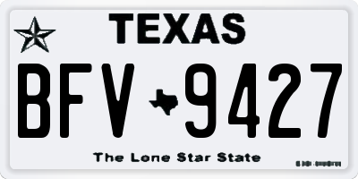TX license plate BFV9427
