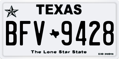 TX license plate BFV9428