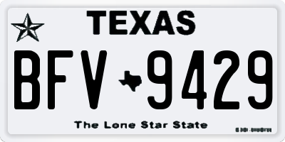 TX license plate BFV9429
