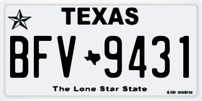 TX license plate BFV9431