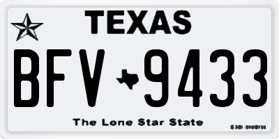 TX license plate BFV9433