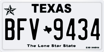TX license plate BFV9434