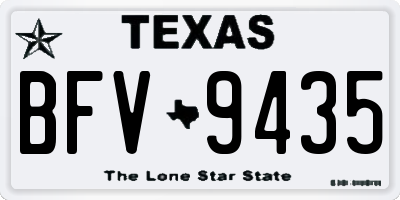 TX license plate BFV9435