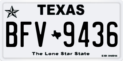 TX license plate BFV9436