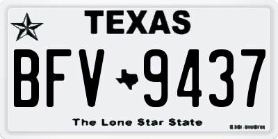 TX license plate BFV9437