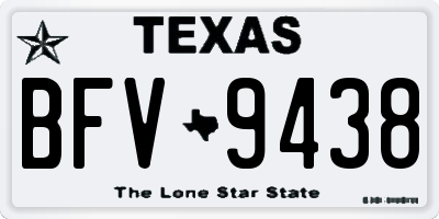 TX license plate BFV9438