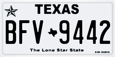 TX license plate BFV9442
