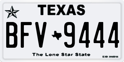 TX license plate BFV9444