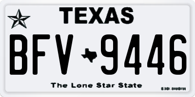 TX license plate BFV9446