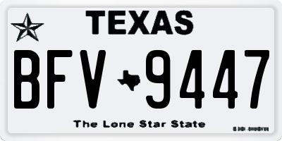 TX license plate BFV9447