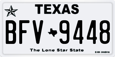 TX license plate BFV9448