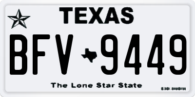TX license plate BFV9449