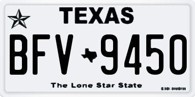 TX license plate BFV9450