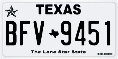 TX license plate BFV9451