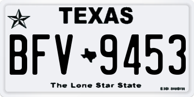 TX license plate BFV9453
