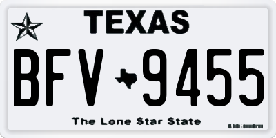 TX license plate BFV9455