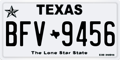 TX license plate BFV9456