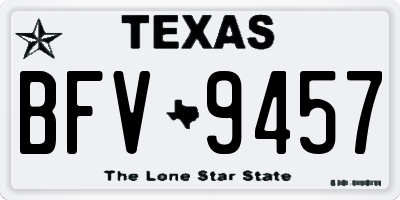 TX license plate BFV9457