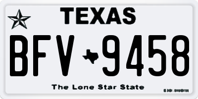 TX license plate BFV9458