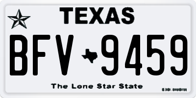 TX license plate BFV9459