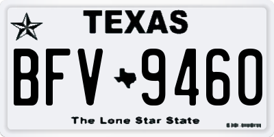 TX license plate BFV9460