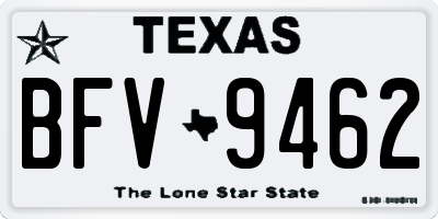 TX license plate BFV9462