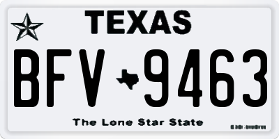 TX license plate BFV9463