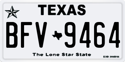 TX license plate BFV9464